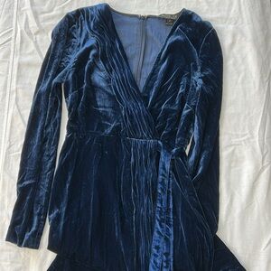 Rachel zoe navy velvet dress